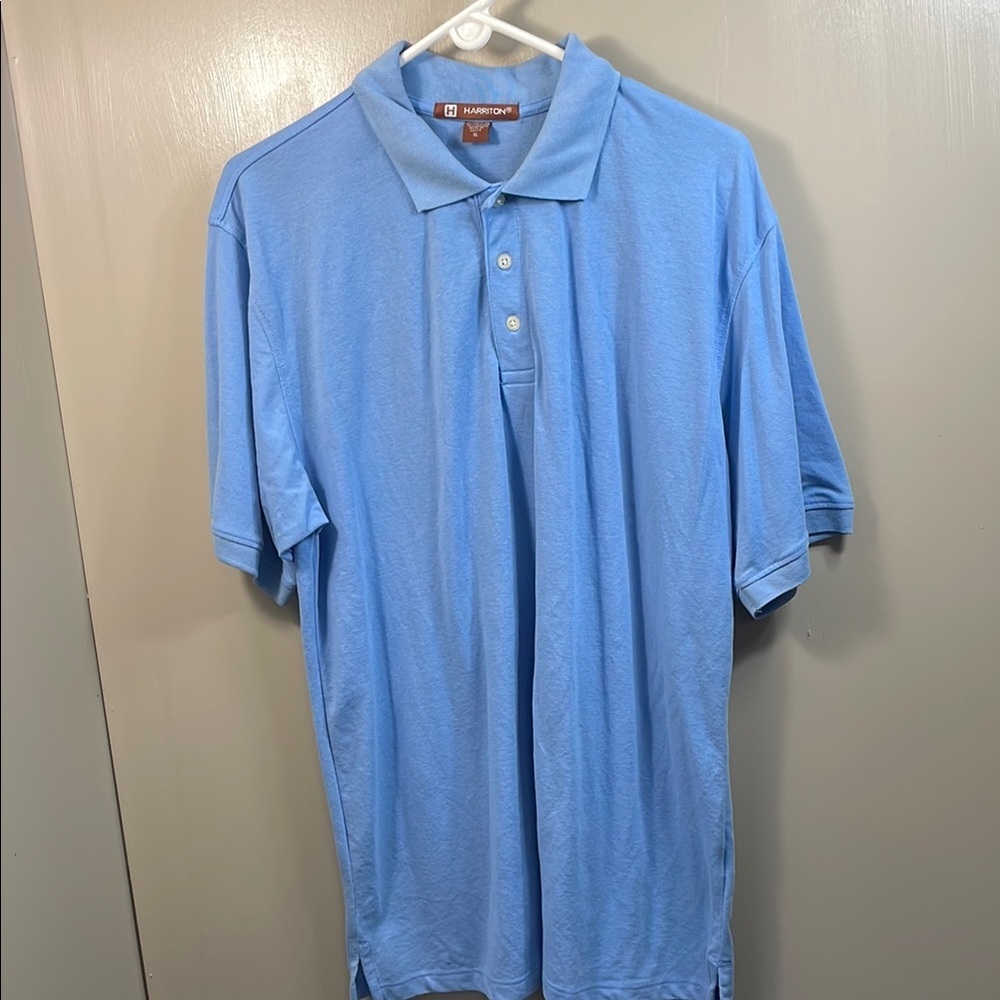 Men Blue Polo Shirt Soft Cotton Casual